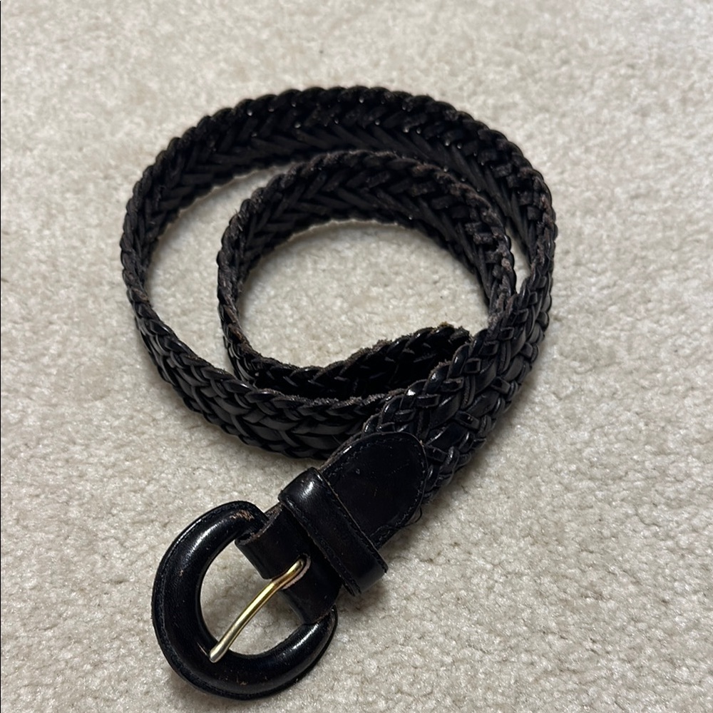 Talbots Elegant Black Braided Women's Belt Medium